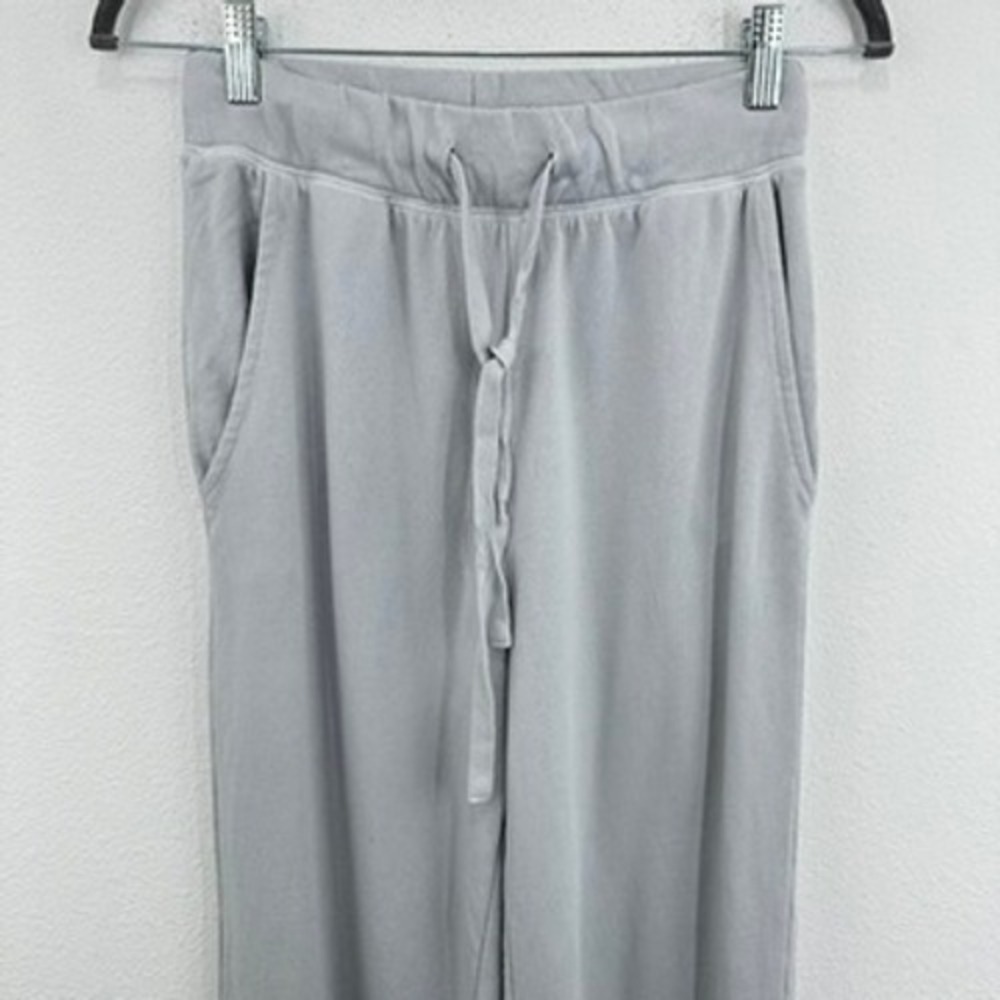 Z Supply Womens XS Gray Drawstring Waist Pocket Loungewear Wide Leg Pants - Picture 2 of 9